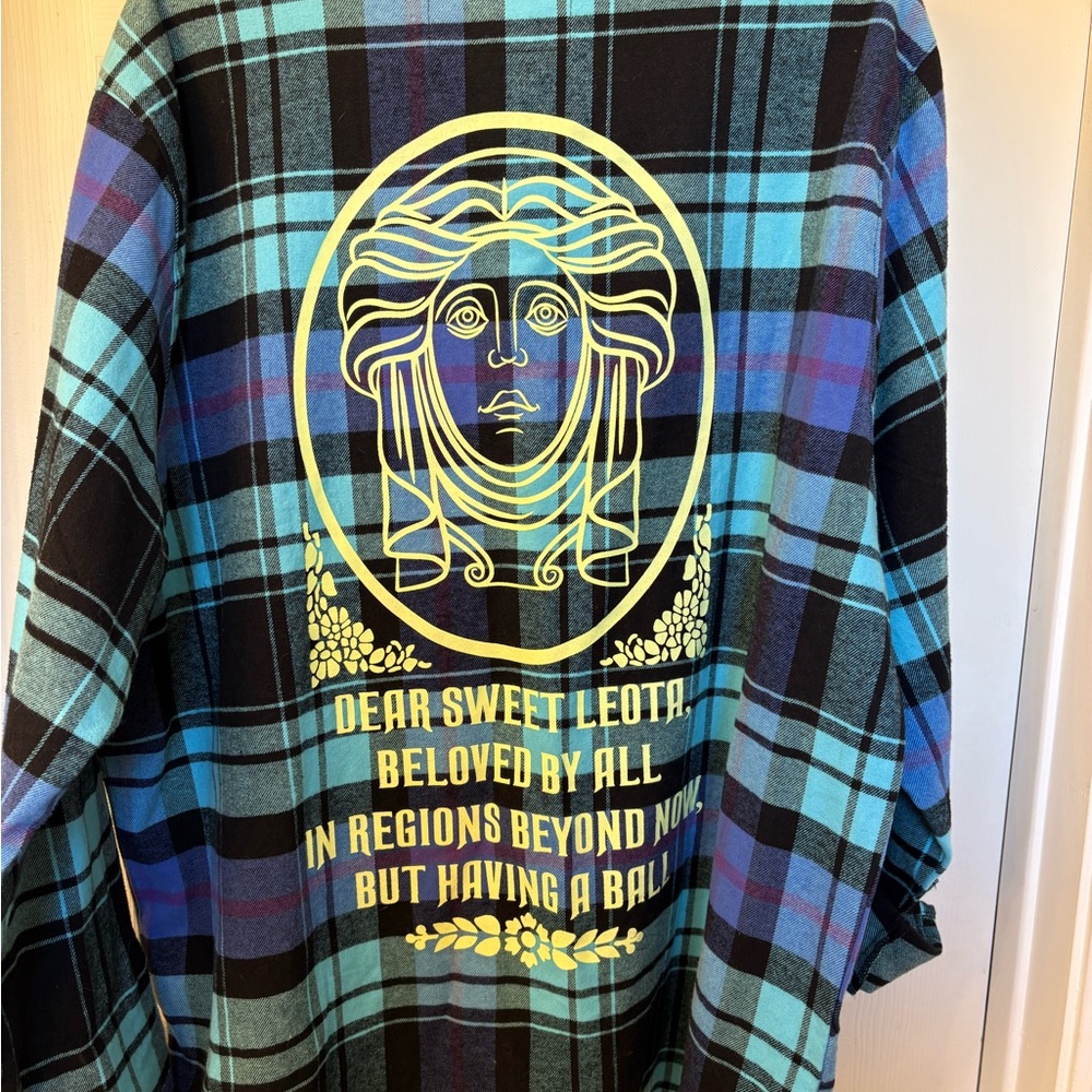NWOT Disney Haunted Mansion, Madam Leota button down flannel - unisex